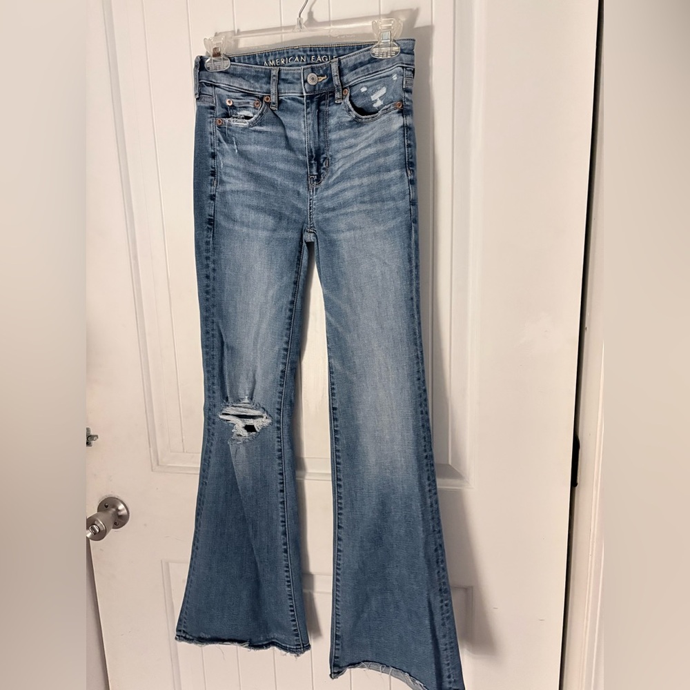 American Eagle Super Hi-Rise Flare Jeans- Size 00 Regular